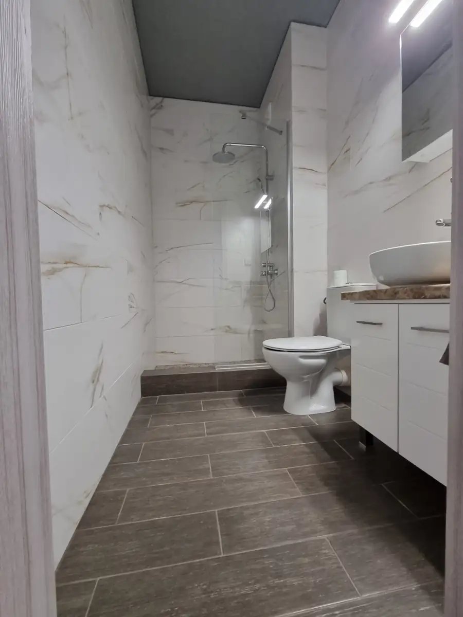 Bathroom in Burgas after renovation by Dovetail — fully tiled with new fittings