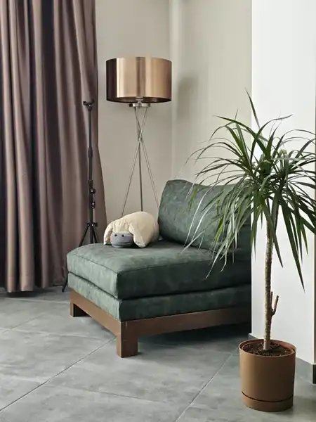 Bespoke armchair with a wooden base, made by Dovetail in Burgas